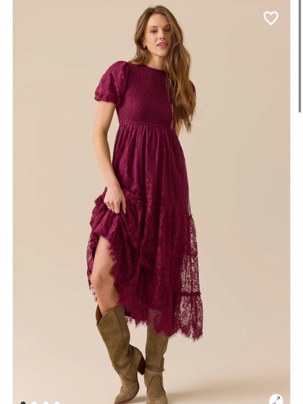 Altar'd State Burgundy Lace Maxi Dress